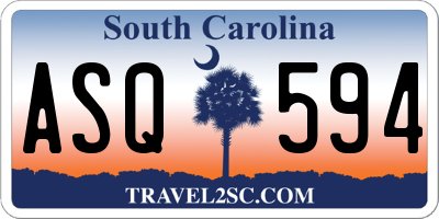SC license plate ASQ594