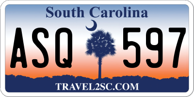 SC license plate ASQ597