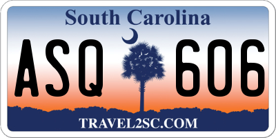 SC license plate ASQ606