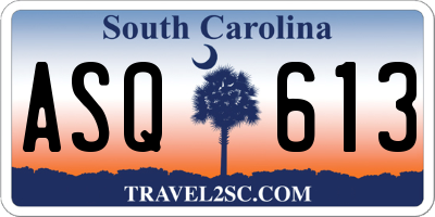 SC license plate ASQ613
