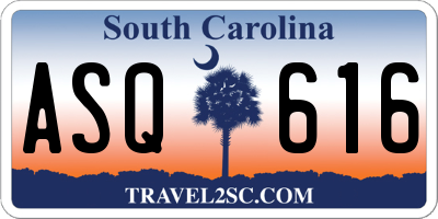 SC license plate ASQ616