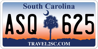 SC license plate ASQ625