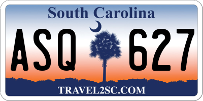 SC license plate ASQ627