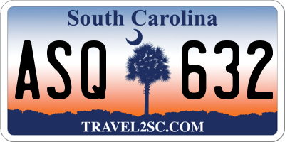 SC license plate ASQ632