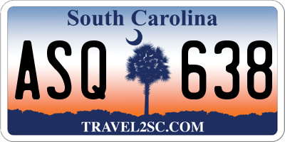 SC license plate ASQ638