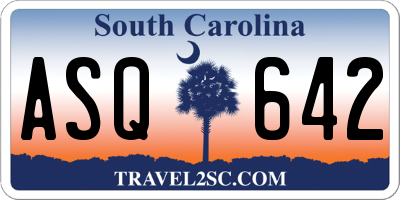 SC license plate ASQ642