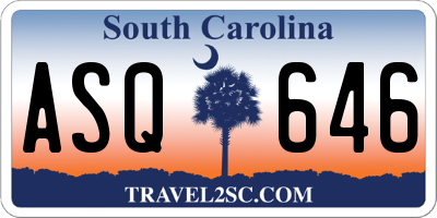 SC license plate ASQ646