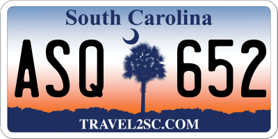 SC license plate ASQ652