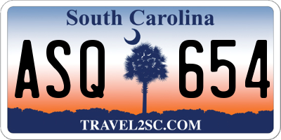 SC license plate ASQ654