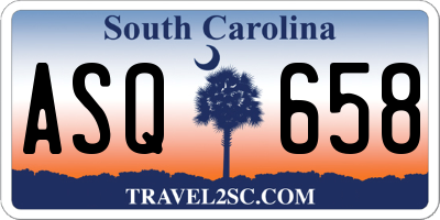 SC license plate ASQ658