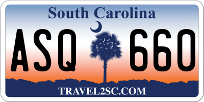 SC license plate ASQ660