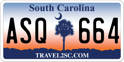 SC license plate ASQ664