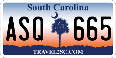 SC license plate ASQ665