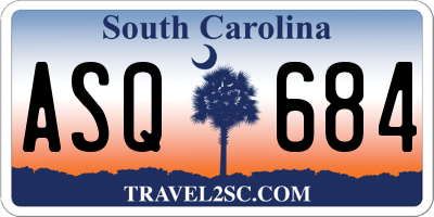 SC license plate ASQ684