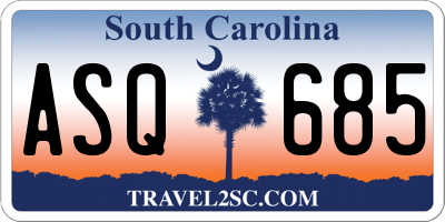 SC license plate ASQ685