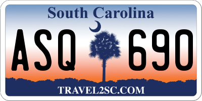 SC license plate ASQ690