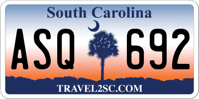 SC license plate ASQ692