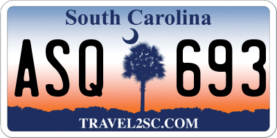 SC license plate ASQ693