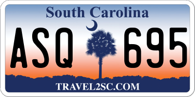 SC license plate ASQ695
