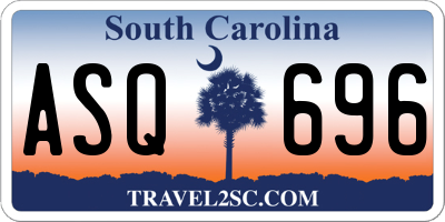SC license plate ASQ696