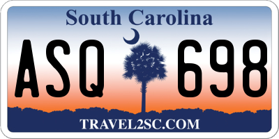 SC license plate ASQ698