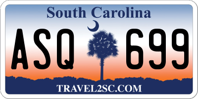 SC license plate ASQ699