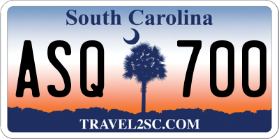 SC license plate ASQ700