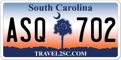 SC license plate ASQ702