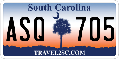 SC license plate ASQ705