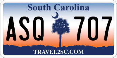 SC license plate ASQ707