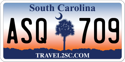 SC license plate ASQ709