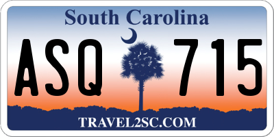 SC license plate ASQ715