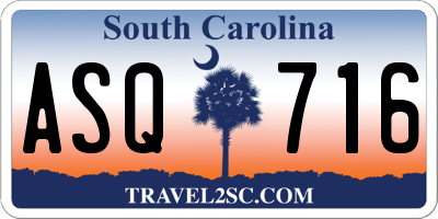 SC license plate ASQ716