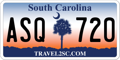 SC license plate ASQ720