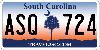 SC license plate ASQ724