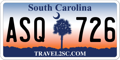 SC license plate ASQ726
