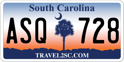 SC license plate ASQ728