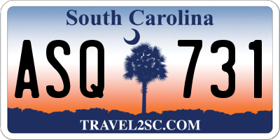 SC license plate ASQ731