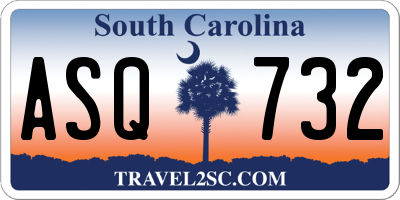 SC license plate ASQ732
