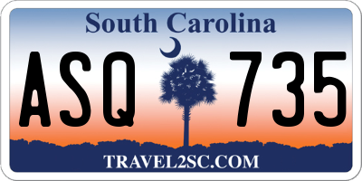 SC license plate ASQ735