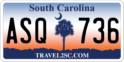 SC license plate ASQ736