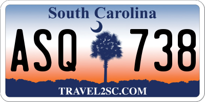SC license plate ASQ738