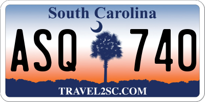 SC license plate ASQ740