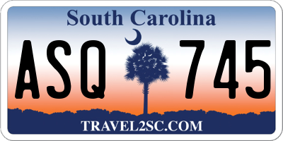 SC license plate ASQ745