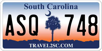 SC license plate ASQ748