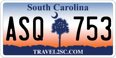 SC license plate ASQ753
