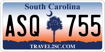 SC license plate ASQ755