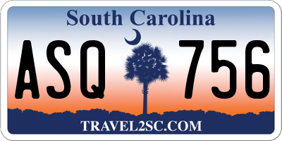 SC license plate ASQ756