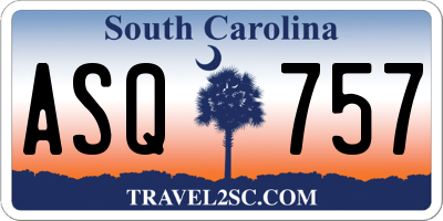 SC license plate ASQ757