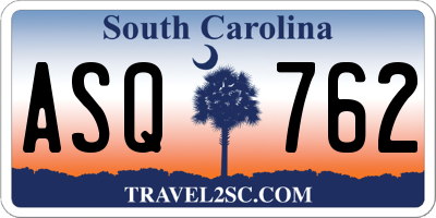 SC license plate ASQ762